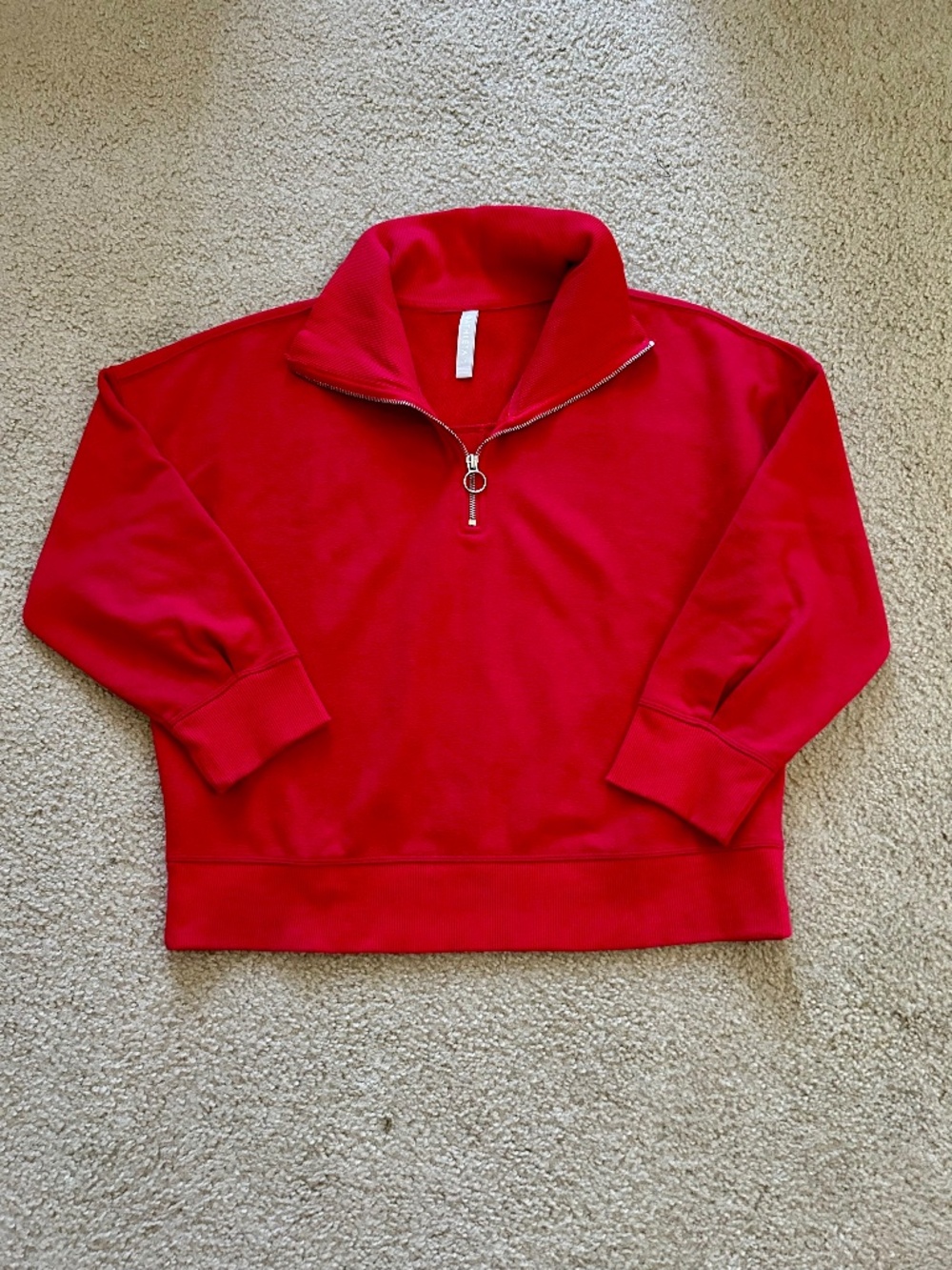 Athleta Red Half-Zip Pullover Sweatshirt